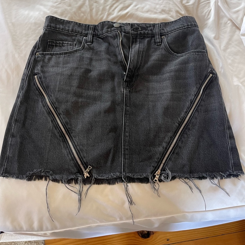 Hudson mini skirt denim black zippers